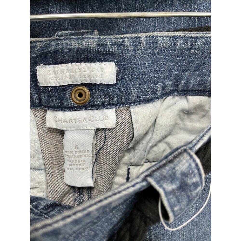Charter Club Katherine Fit Jeans Pants Size 6 Blue Cropped Length NWT - Picture 3 of 6